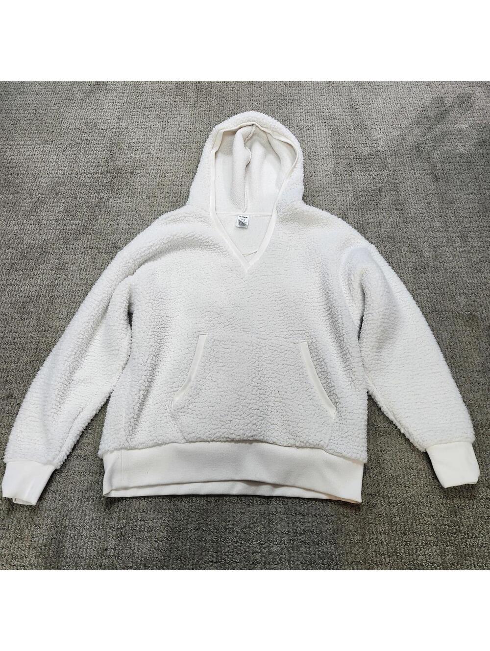 Victoria's Secret Pink Jacket Sherpa Women’s White Long Sleeve Hooded Size XS